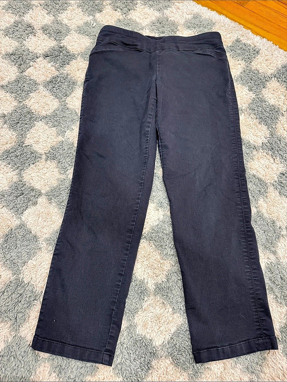 Pull-On Pants Black Straight Leg Size 10 Stretch